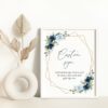 Navy and Blue Flowers Custom Sign, Printable File, Edit Yourself, SH128 SH129