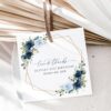 Navy and Blue Flowers Favor Tags, Gift Tags, Girl Birthday, Printable File, Edit Yourself, SH128