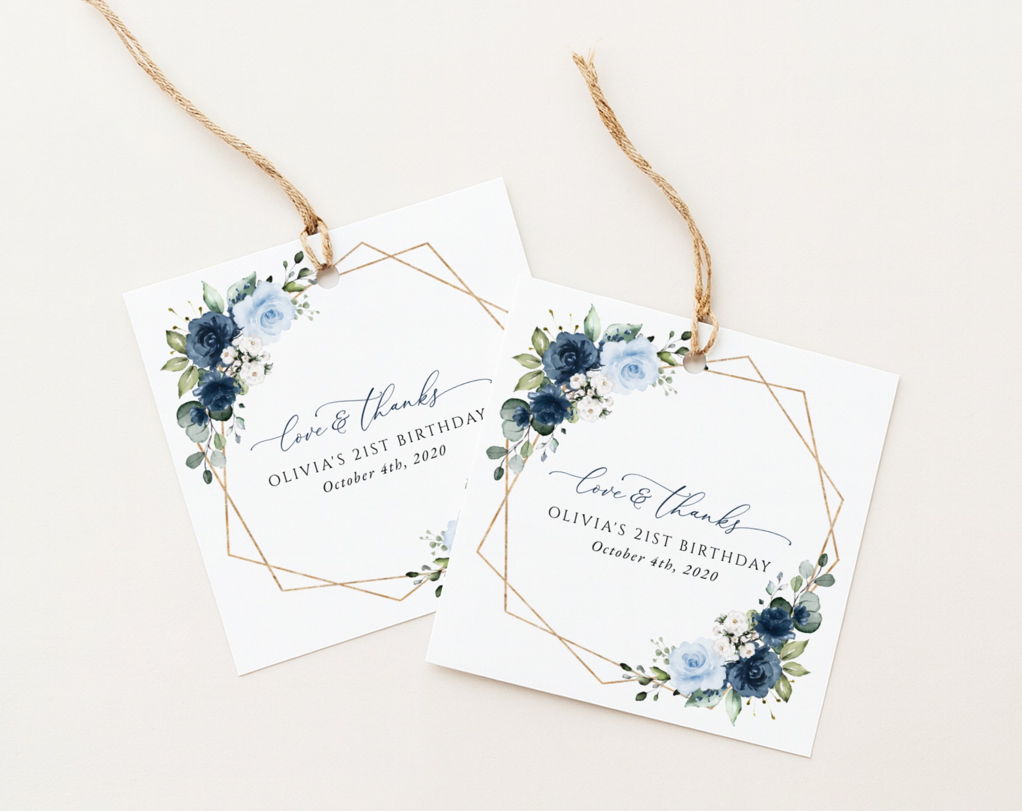 Navy and Blue Flowers Favor Tags, Gift Tags, Girl Birthday, Printable File, Edit Yourself, SH128 Navy and Blue Flowers Favor Tags, Gift Tags, Girl Birthday, Printable File, Edit Yourself, SH128