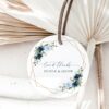 Navy and Blue Flowers Favor Tags, Gift Tags, Party Tags, Wedding, Printable File, Edit Yourself, SH129