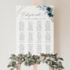 Navy and Blue Flowers Seating Chart, Wedding Sign, Printable File, Edit Yourself, SH129