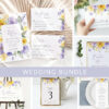 Purple and Yellow Flowers Wedding Bundle, Printable File, Edit Yourself, SH130