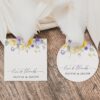 Purple and Yellow Flowers Favor Tags, Gift Tags, Party Tags, Wedding, Printable File, Edit Yourself, SH130