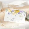 Purple and Yellow Flowers Place Card, Wedding Stationery, Printable File, Edit Yourself, SH130