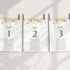 Purple and Yellow Flowers Seating Cards, Wedding Stationery, Printable File, Edit Yourself, SH130