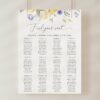 Purple and Yellow Flowers Seating Chart, Wedding Sign, Printable File, Edit Yourself, SH130