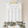 Purple and Yellow Flowers Seating Chart, Wedding Sign, Printable File, Edit Yourself, SH130