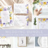 Purple and Yellow Flowers Wedding Bundle, Printable File, Edit Yourself, SH130