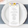Purple and Yellow Flowers Wedding Program, Wedding Stationery, Printable File, Edit Yourself, SH130