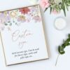 Colorful Flowers Custom Sign, Wedding Sign, Printable File, Edit Yourself, SH131