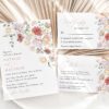 Colorful Flowers Wedding Invitation Suite, Wedding Stationery, Printable File, Edit Yourself, SH131