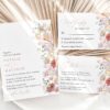 Colorful Flowers Wedding Invitation Set, Wedding Stationery, Printable File, Edit Yourself, SH131