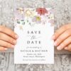 Colorful Flowers Save the Date, Wedding Stationery, Printable File, Edit Yourself, SH131