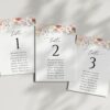 Colorful Flowers Seating Cards, Wedding Stationery, Printable File, Edit Yourself, SH131