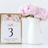 Colorful Flowers Table Number Sign, Wedding Sign, Printable File, Edit Yourself, SH131