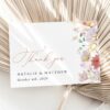 Colorful Flowers Thank You Card, Wedding Stationery, Printable File, Edit Yourself, SH131