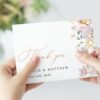 Colorful Flowers Thank You Card, Wedding Stationery, Printable File, Edit Yourself, SH131