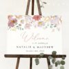 Colorful Flowers Welcome Sign, Wedding Sign, Printable File, Edit Yourself, SH131 Colorful Flowers Welcome Sign, Wedding Sign, Printable File, Edit Yourself, SH131