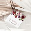 Burgundy, Purple and Blush Flowers Favor Tags, Wedding Gift Tags, Printable File, Edit Yourself, SH132
