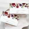 Burgundy, Purple and Blush Flowers Place Card, Wedding Stationery, Printable File, Edit Yourself, SH132