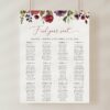 Burgundy, Purple and Blush Flowers Seating Chart, Wedding Sign, Printable File, Edit Yourself, SH132