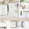 Cream White Flowers Wedding Bundle, Printable File, Edit Yourself, SH133