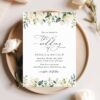 Cream White Flowers Wedding Invitation, Wedding Stationery, Printable File, Edit Yourself, SH133