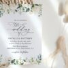 Cream White Flowers Wedding Invitation, Wedding Stationery, Printable File, Edit Yourself, SH133
