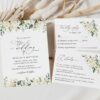 Cream White Flowers Wedding Invitation Suite, Wedding Stationery, Printable File, Edit Yourself, SH133