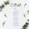 Cream White Flowers Menu, Printable File, Edit Yourself, SH133 SH170