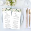 Cream White Flowers Menu, Printable File, Edit Yourself, SH133 SH170