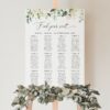 Cream White Flowers Seating Chart, Wedding Sign, Printable File, Edit Yourself, SH133