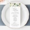 Cream White Flowers Wedding Program, Wedding Stationery, Printable File, Edit Yourself, SH133