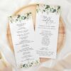 Cream White Flowers Wedding Program, Wedding Stationery, Printable File, Edit Yourself, SH133