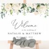 Cream White Flowers Welcome Sign, Wedding Sign, Printable File, Edit Yourself, SH133