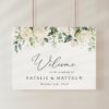 Cream White Flowers Welcome Sign, Wedding Sign, Printable File, Edit Yourself, SH133