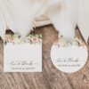 Pink, Orange and White Flowers Favor Tags, Wedding Gift Tags, Printable File, Edit Yourself, SH134