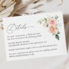 Pink, Orange and White Flowers Wedding Invitation Suite, Wedding Stationery, Printable File, Edit Yourself, SH134