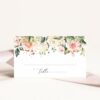 Pink, Orange and White Flowers Place Card, Wedding Stationery, Printable File, Edit Yourself, SH134