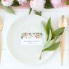 Pink, Orange and White Flowers Place Card, Wedding Stationery, Printable File, Edit Yourself, SH134