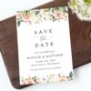 Pink, Orange and White Flowers Save the Date, Wedding Stationery, Printable File, Edit Yourself, SH134