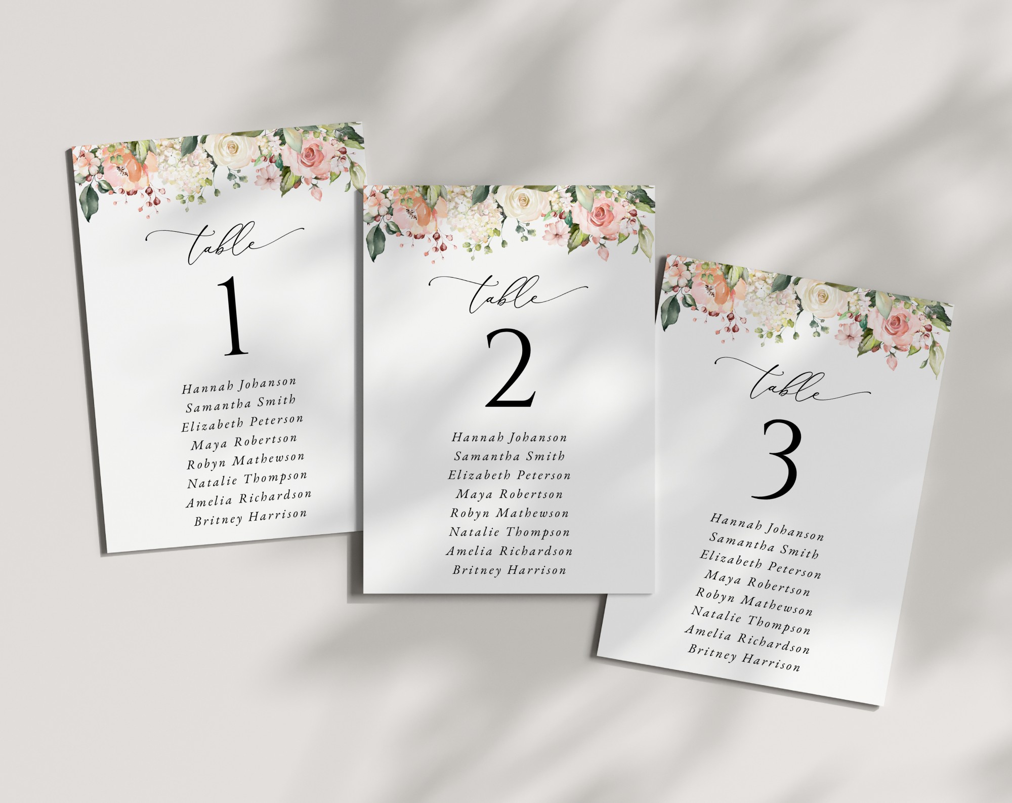 Pink, Orange and White Flowers Seating Cards, Wedding Stationery, Printable File, Edit Yourself, SH134 Pink, Orange and White Flowers Seating Cards, Wedding Stationery, Printable File, Edit Yourself, SH134