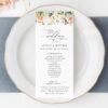 Pink, Orange and White Flowers Wedding Program, Wedding Stationery, Printable File, Edit Yourself, SH134