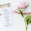 Pink, Orange and White Flowers Wedding Program, Wedding Stationery, Printable File, Edit Yourself, SH134