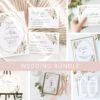 Pink Flowers and Gold Confetti Wedding Bundle, Printable File, Edit Yourself, SH135 Pink Flowers and Gold Confetti Wedding Bundle, Printable File, Edit Yourself, SH135