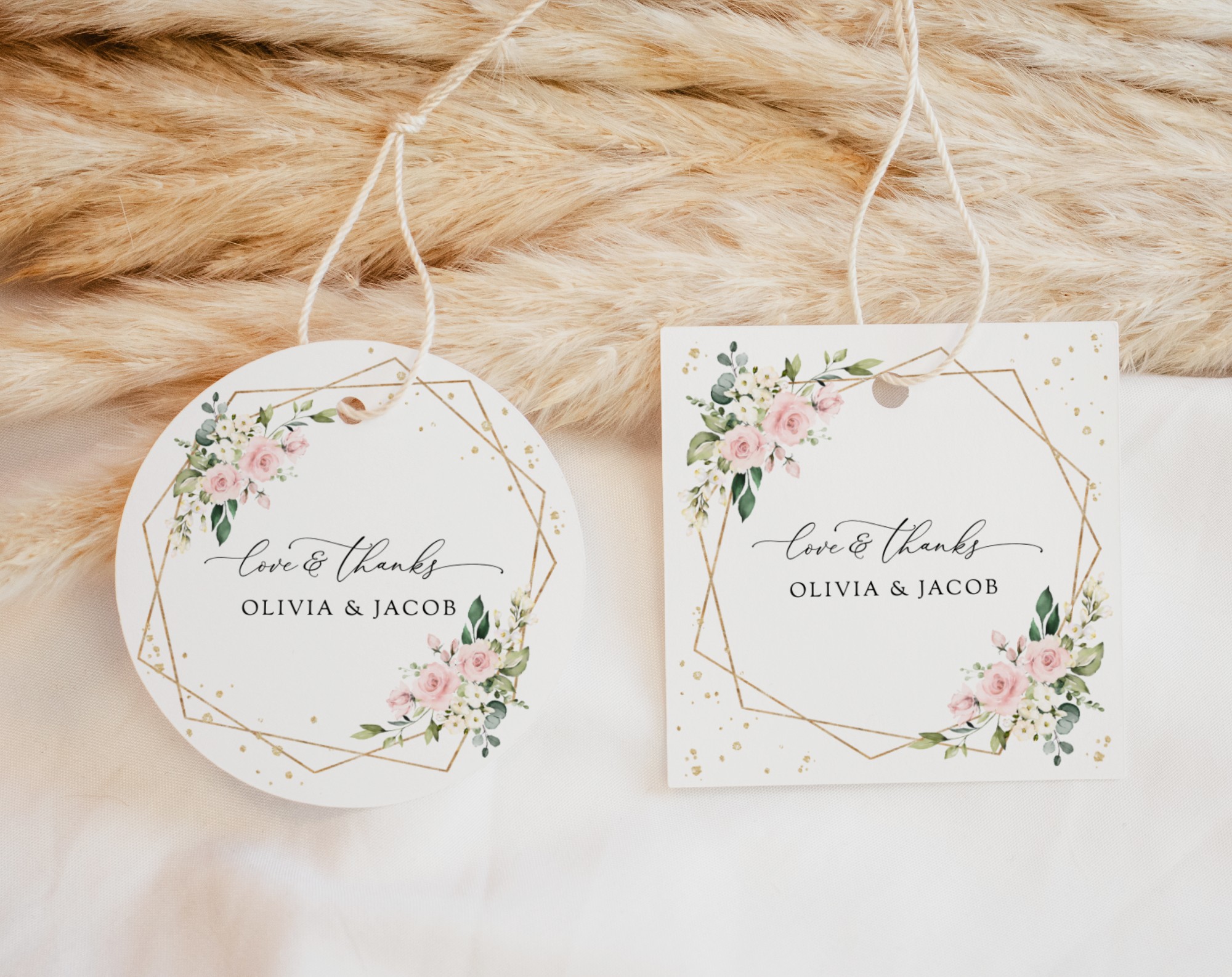 Pink Flowers and Gold Confetti Favor Tags, Wedding Gift Tags, Printable File, Edit Yourself, SH135 Pink Flowers and Gold Confetti Favor Tags, Wedding Gift Tags, Printable File, Edit Yourself, SH135