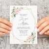 Pink Flowers and Gold Confetti Wedding Invitation, Wedding Stationery, Printable File, Edit Yourself, SH135 Pink Flowers and Gold Confetti Wedding Invitation, Wedding Stationery, Printable File, Edit Yourself, SH135
