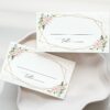 Pink Flowers and Gold Confetti Place Card, Wedding Stationery, Printable File, Edit Yourself, SH135