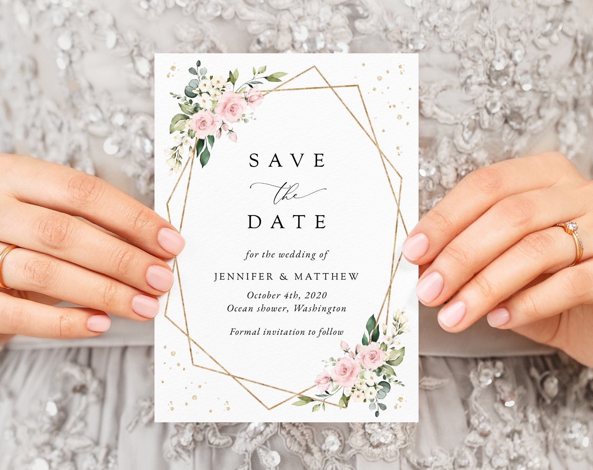 Pink Flowers and Gold Confetti Save the Date, Wedding Stationery, Printable File, Edit Yourself, SH135 Pink Flowers and Gold Confetti Save the Date, Wedding Stationery, Printable File, Edit Yourself, SH135