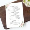 Pink Flowers and Gold Confetti Wedding Program, Wedding Stationery, Printable File, Edit Yourself, SH135
